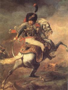 Theodore   Gericault An Officer of the Imperial Horse Guards Charging (mk05) china oil painting image